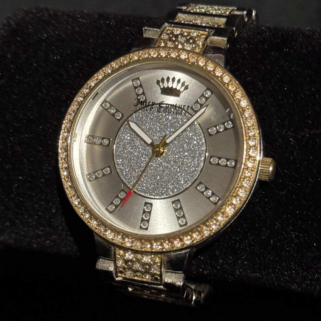 Juicy Couture Silver And Gold Watch With Crystal Accents